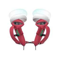 KIWI design Controller Grips Cover with Battery Opening, Adjustable with Knuckle Straps, Suitable for Large Hands Compatible with Quest 2 (Red)